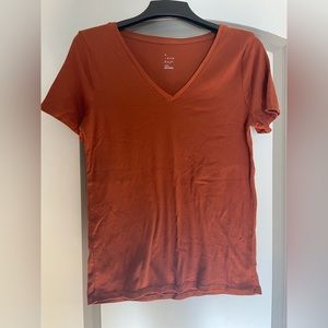 Orange V-Neck Top - A New Day - Size Large - Good Condition